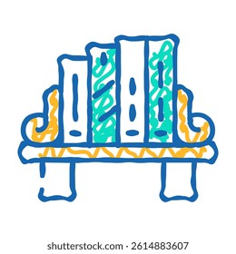 shelf for books doodle icon sketch vector. shelf for books sign. isolated symbol illustration