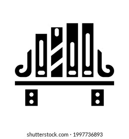 shelf for books glyph icon vector. shelf for books sign. isolated contour symbol black illustration