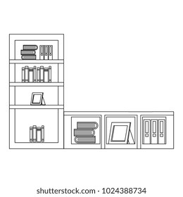 shelf with books icon
