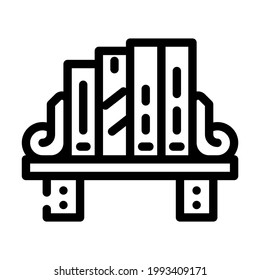 shelf for books line icon vector. shelf for books sign. isolated contour symbol black illustration