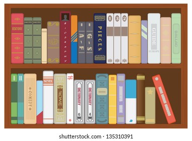 Shelf with books. Vector