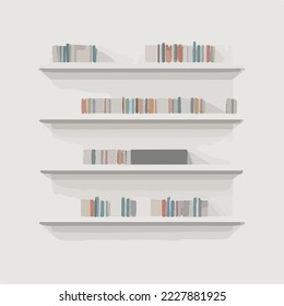 Shelf, Bookshelf, Coffee Rack, Book Shelf, Cup Rack Illustration Vector Cartoon Drawing