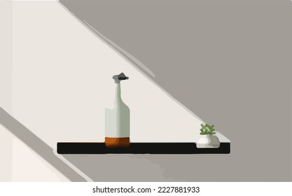 Shelf, Bookshelf, Coffee Rack, Book Shelf, Cup Rack Illustration Vector Cartoon Drawing