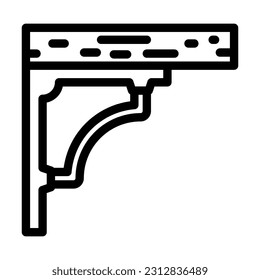 vector de icono de línea de ajuste de mobiliario de hardware de soporte de estante. señal de ajuste de mobiliario de hardware del soporte de estante. símbolo de contorno aislado ilustración negra