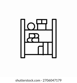 Vector de signo de icono de gabinete de estante