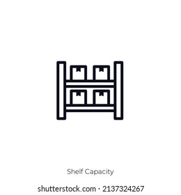 Shelf Capacity icon. Outline style icon design isolated on white background