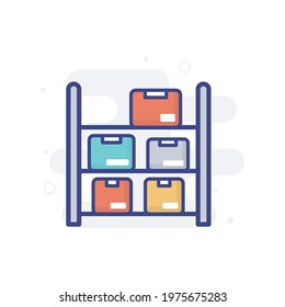 Shelf Capacity vector filled outline icon style illustration. EPS 10 File