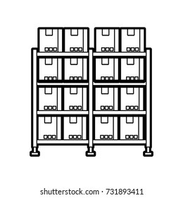 shelf with carton boxes warehouse storage cardboard cargo