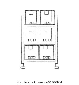 shelf with carton boxes warehouse storage cardboard cargo