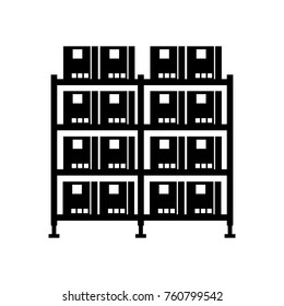 shelf with carton boxes warehouse storage cardboard cargo