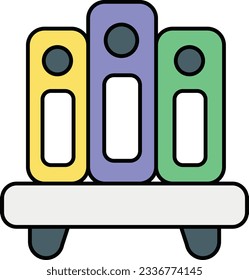 Shelf color outline icons design