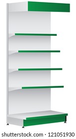 Shelf for commercial trade organizations and warehouses. Vector illustration.