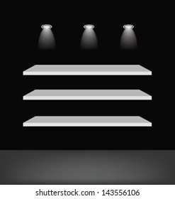 shelf for exhibit. Vector illustration.