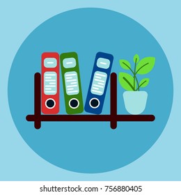 Shelter Con Carpeta De Archivos E Icono De Planta Ilustración Vector Plano