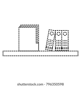 shelf with folder and organizer books