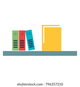 shelf with folder and organizer books