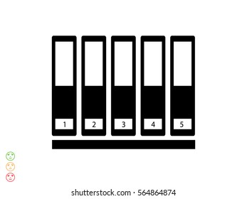 shelf with folders, icon, vector illustration eps10