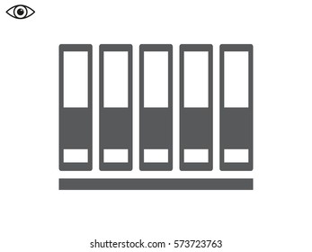 shelf with folders, icon, vector illustration eps10