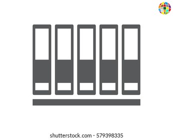 shelf with folders, icon, vector illustration eps10