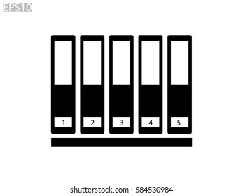 shelf with folders, icon, vector illustration eps10