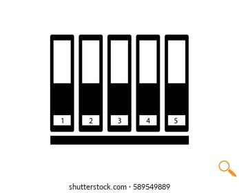 shelf with folders, icon, vector illustration eps10