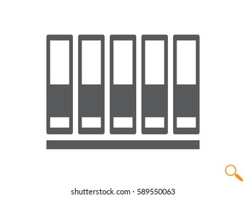 shelf with folders, icon, vector illustration eps10