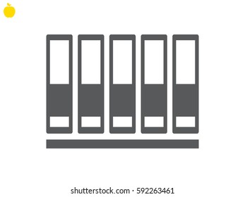 shelf with folders, icon, vector illustration eps10