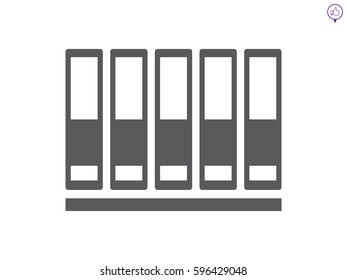 shelf with folders, icon, vector illustration eps10