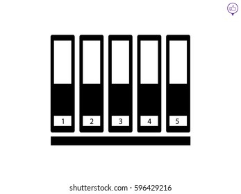 shelf with folders, icon, vector illustration eps10