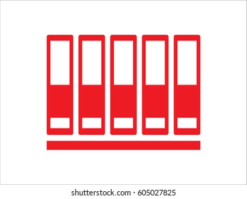 shelf with folders, icon, vector illustration eps10