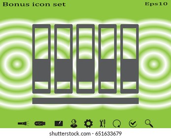 shelf with folders, icon, vector illustration eps10