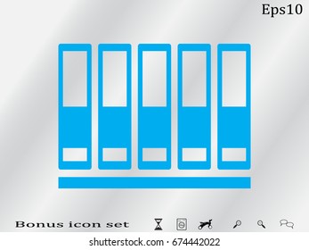 shelf with folders, icon, vector illustration eps10