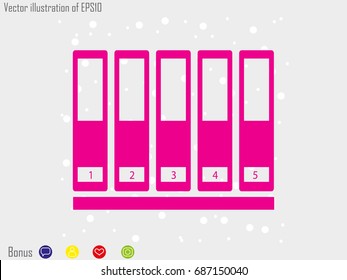 shelf with folders, icon, vector illustration eps10