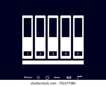 shelf with folders, icon, vector illustration eps10
