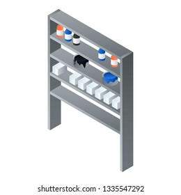 Shelf home paint bucket icon. Isometric of shelf home paint bucket vector icon for web design isolated on white background