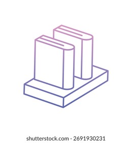 Ícone de prateleira limpo e ilustração vetorial moderna