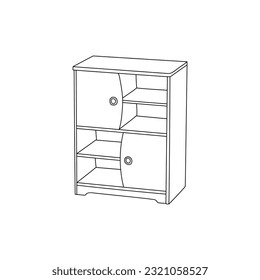 Shelf icon interior, furniture illustration design template