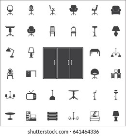 Shelf icon. Set of furniture icons