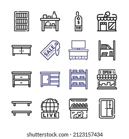 shelf Icon Set with line icons. Modern Thin Line Style. Suitable for Web and Mobile Icon. Vector illustration EPS 10.
