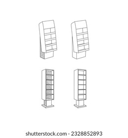 Shelf icon simple collection set simple furniture design, element graphic illustration template