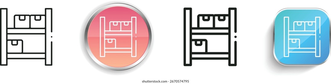 shelf icon. Thin Linear, Regular and Button Style Design Isolated On White Background