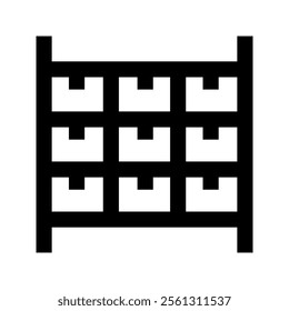 Shelf icon vector illustration. Simple line style