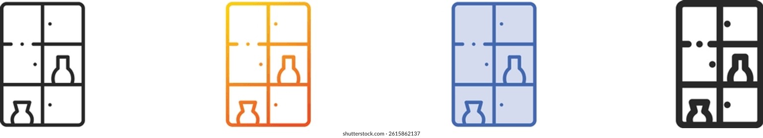 shelf icon.Thin Linear, Gradient, Blue Stroke and bold Style Design Isolated On White Background