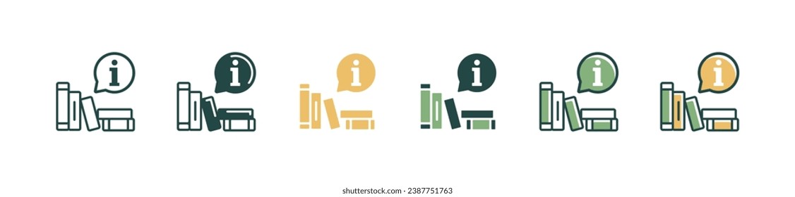 shelf of instruction guidebook icon information document vector. Business client manual info, guide, help, support, rule, faq, reference, and policy book symbol illustration
