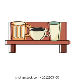 shelf with kitchen utensils