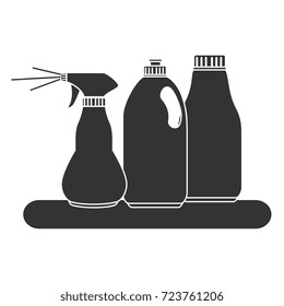 Shelf with laundry products