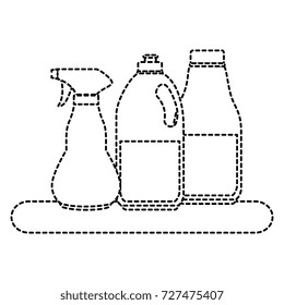 Shelf with laundry products