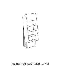 Shelf line art vector, icon minimalist illustration design template