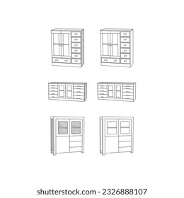 Shelf line icon set design template, Vector Illustration, Graphic Design Editable For Your Design