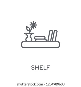 Shelf linear icon. Modern outline Shelf logo concept on white background from Furniture and Household collection. Suitable for use on web apps, mobile apps and print media.